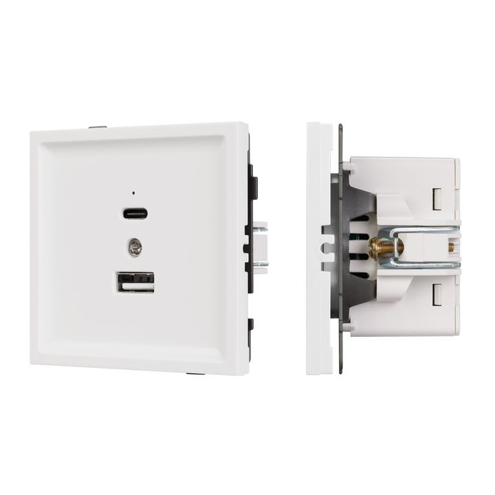 Механизм USB розетки SCT-TENDO-MUAC-PL-WH (5V, 3A, QC3) Arlight 054094