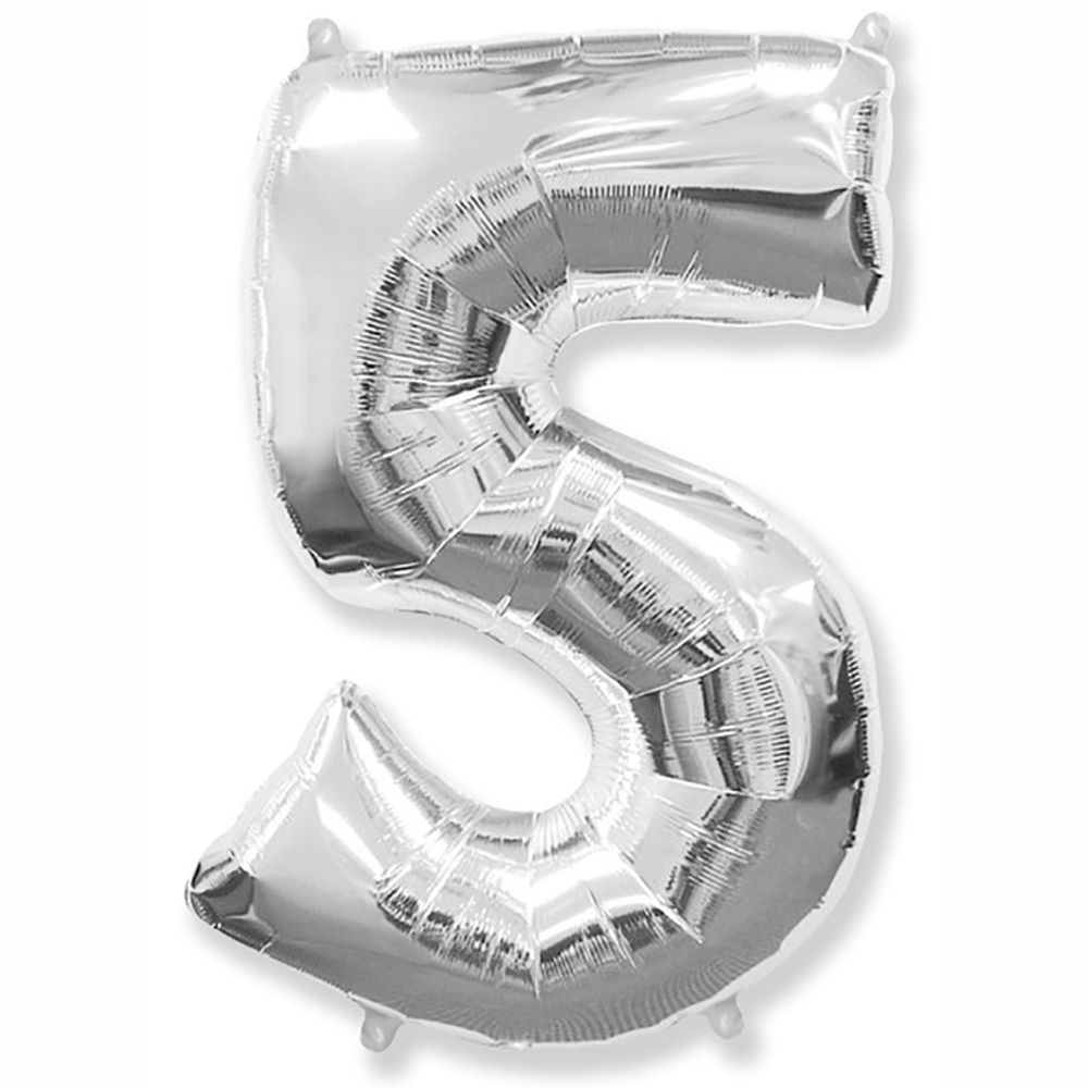 Шар ЦИФРА 5 Silver 32" 81 см