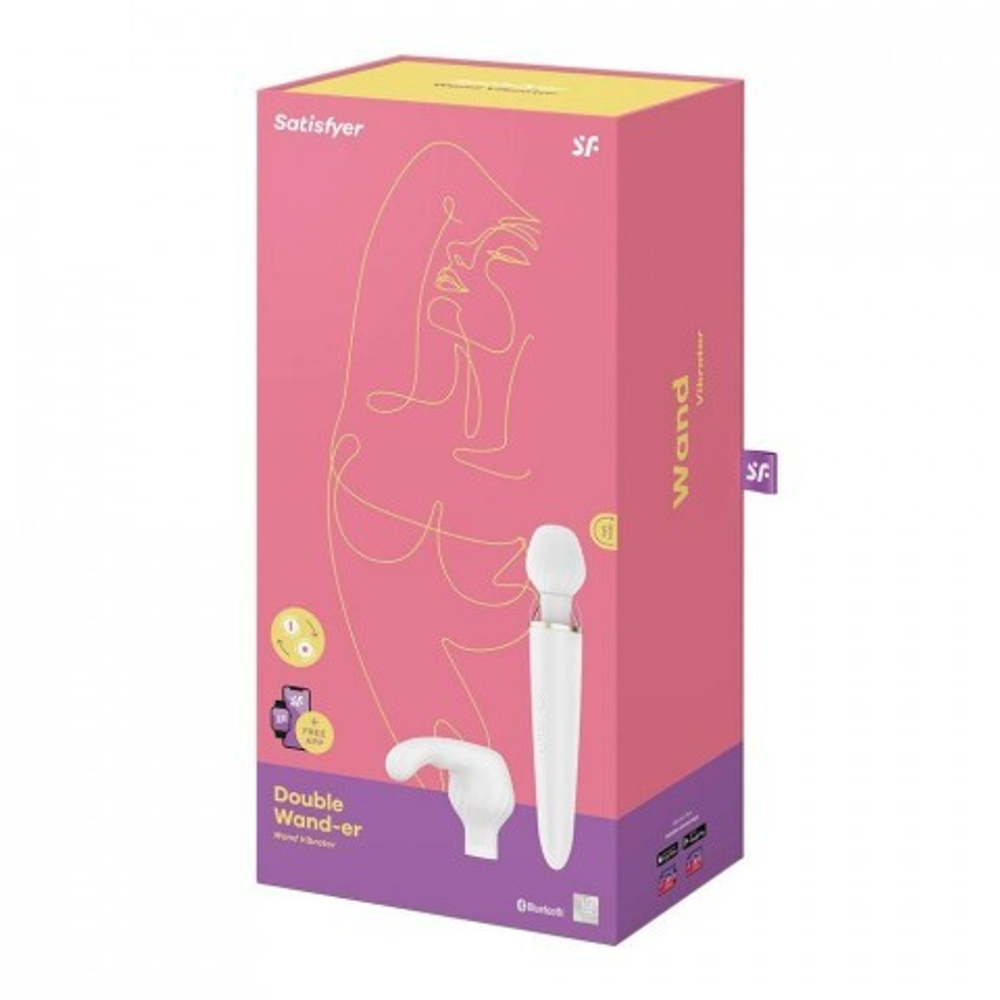 Вибромассажер Satisfyer Double Wand-er Connect App белый
