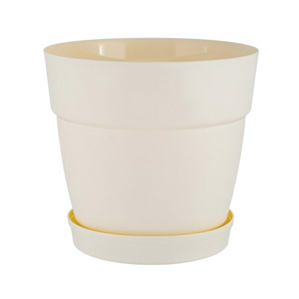 Горшок для цветов InGreen Villa de Fiori с фикс. подд. 2л, D170мм, белоснежный жасмин