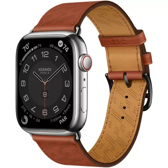 Apple Watch Hermès 45mm Silver Stainless Steel Case with H Diagonal Single Tour Cuivre