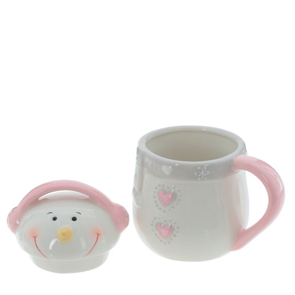 GAEM Кружка с крышкой "Снеговик меломан", 400 мл, L12,5 W9 H14 см