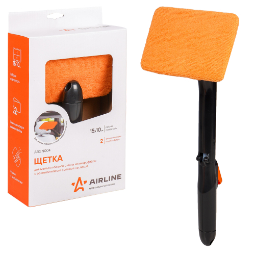 Щетка для мытья лобового стекла Airline из микрофибры с распылителем и сменной насадкой 15 x 10 см