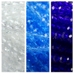 Хрустальные бусины "рондель", комплект из трех цветов: белый, голубой, синий, размер: 4х6 мм, общее количество: 170-180 бусин.