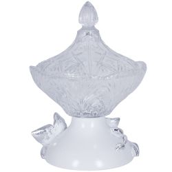 Сахарница стеклянная с крышкой Орхидея Лайм Белый