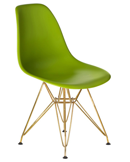 Стул обеденный DOBRIN DSR, ножки золотые, цвет салатовый (G-08)
