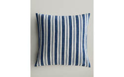 Zara Home наволочка декоративная из хлопка, синий, в полоску, 45x45 см