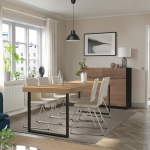Раздвижной стол - IKEA TARSELE, 150/200х80х77 см, ТАРСЕЛЬ ИКЕА,  дубовый шпон/черный