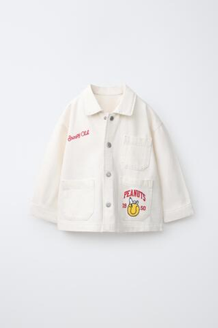 ZARA КУРТКА-РУБАШКА ИЗ САРЖИ SNOOPY PEANUTS™, ЭКРЮ
