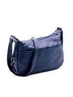 Стильная женская средняя синяя сумка из искусственной кожи 34х23х10 см COSCET М-СД-155