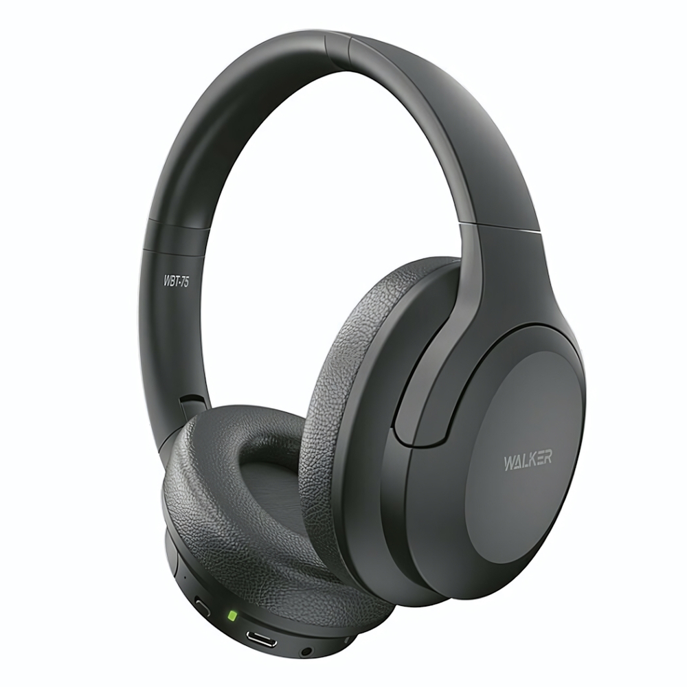 Наушники WALKER WBT-75, Bluetooth, полноразмерные, черные