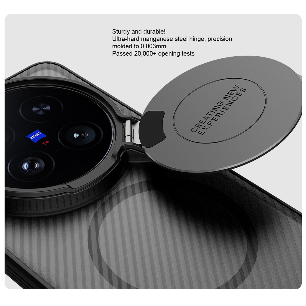 Чехол прозрачный тонированный (Transparent Black) от Nillkin с поддержкой MagSafe на смартфон Vivo X200 Ultra, серия CamShield Prop Magnetic Case