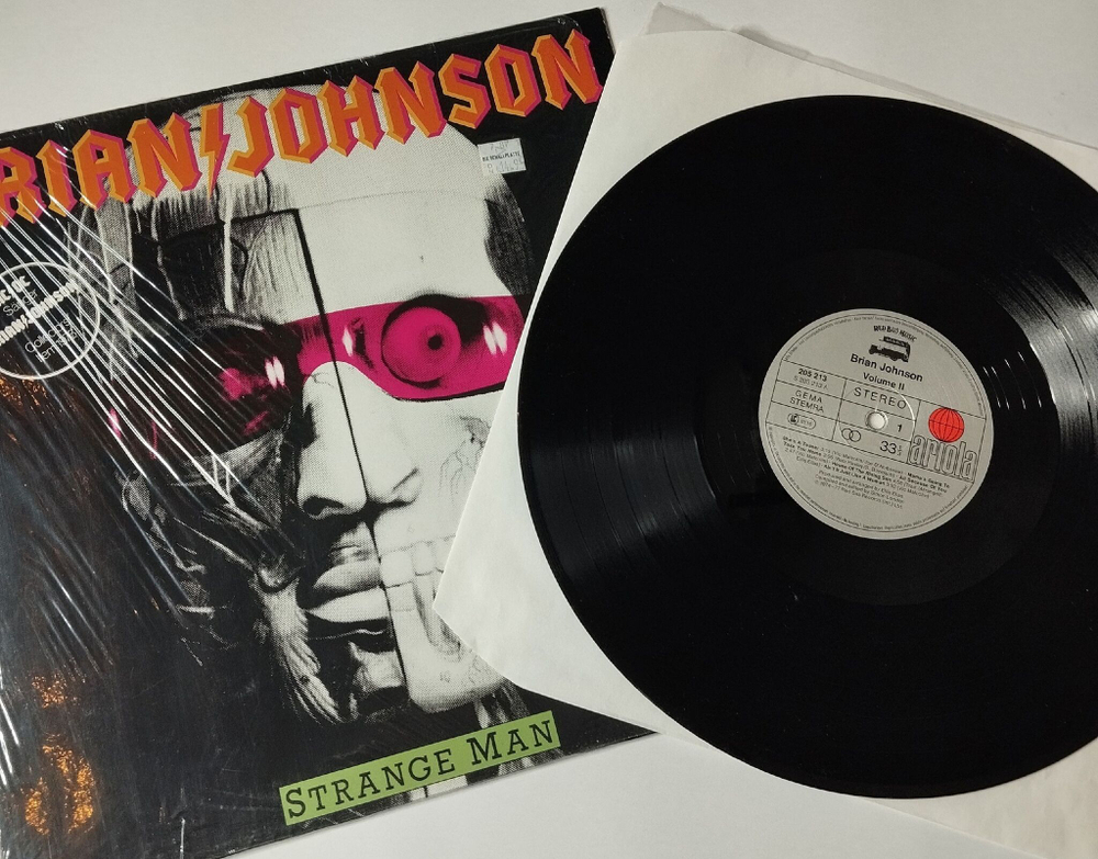 Винтажная виниловая пластинка LP AC DC Brian Johnson Strange Man (Germany 1982)