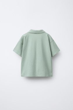 ZARA КОМПЛЕКТ ИЗ ФУТБОЛКИ-ПОЛО И ШОРТОВ, ЗЕЛЕНЫЙ