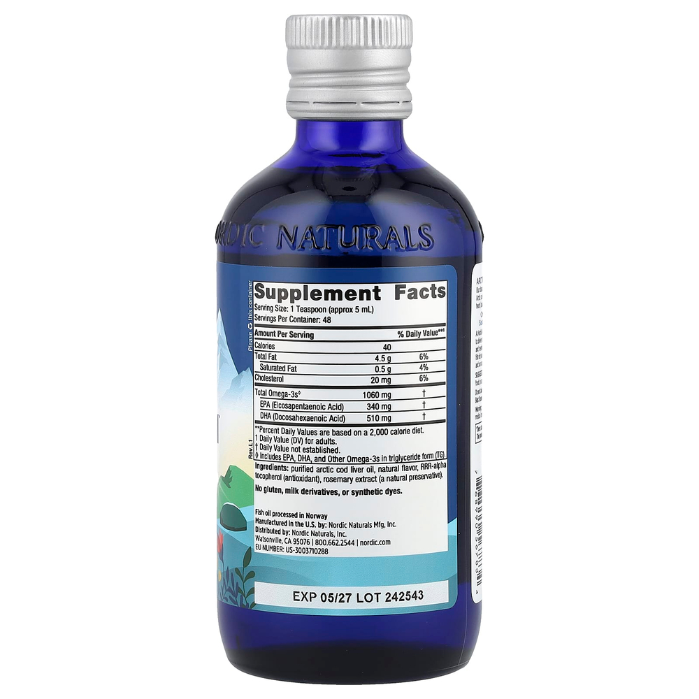 Nordic Naturals, Масло печени арктической трески со вкусом клубники, 237 мл (8 жидких унций)