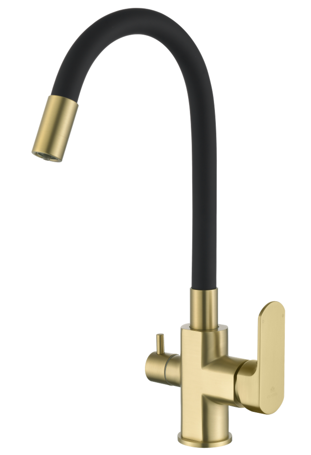 06127-S Смеситель для кухни с гиб. изл. и под. фильтра (Мат. Золото) GANZER (10/1шт)