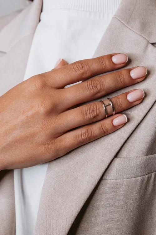 Кольцо фаланговое ''Двойное'' в серебре