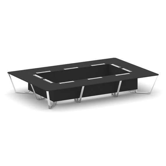 Steel Meet Стол переговорный прямоугольный MFK-PR.B.SP-20K Черный/МДФ Ультраматт Черный/Нержавеющая