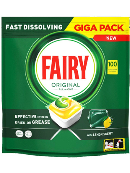 Таблетки для посудомоечной машины FAIRY Original All in One 100 шт. LEMON