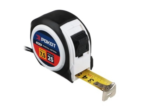 Рулетка 7,5м*25мм РОКОТ OPTIMA