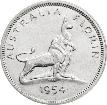 1 флорин 1954 Австралия «Королевский визит в Австралию»