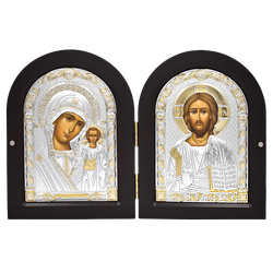 Складень с иконами Казанской Божией Матери и Спасителя.