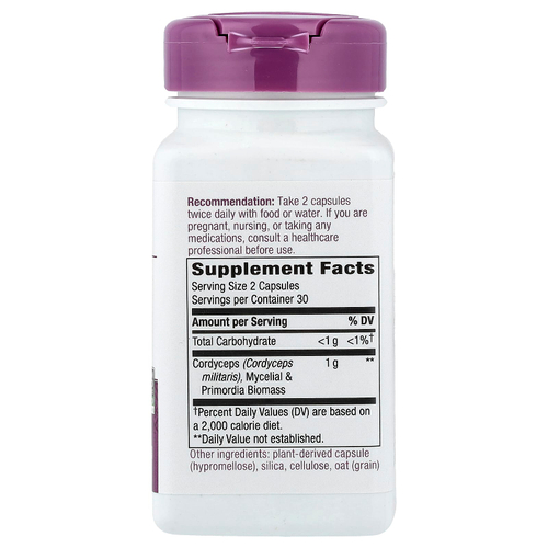 Nature's Way, Кордицепс, 60 веганских капсул (500 мг на капсулу)