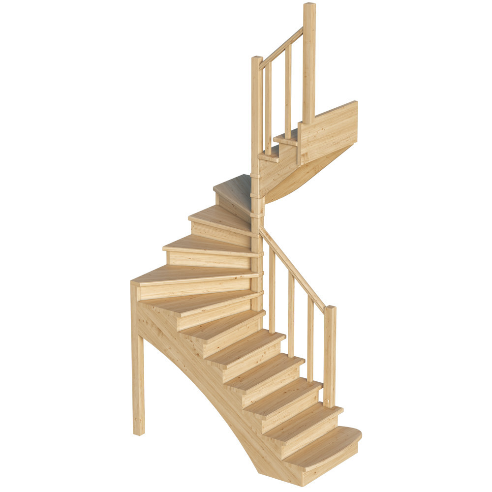 Лестница на второй этаж К-003м/3 Правая с подступенками