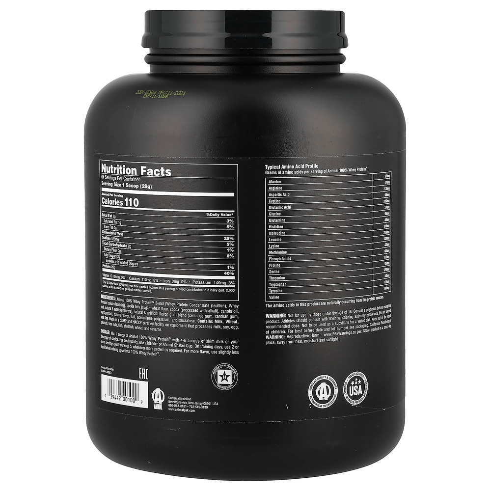 Animal, 100% Whey Protein™, порошок из сывороточного протеина Whey Protein™, печенье и сливки, 1,81 кг (4 фунта)