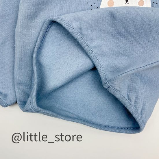 Джемпер из футера с начесом "Ежики" пыльно-синий