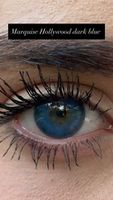 Сапфировые синие цветные линзы Marquise Hollywood dark blue / Цветные синие линзы для темных и светлых глаз / Срок ношения 12 мес