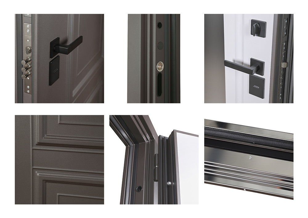 Стальная дверь Норильск с зеркалом (терморазрыв 3к)