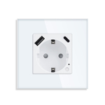 Розетка ZigBee с мониторингом 16А + USB A + TYPE-C 20W 1F20WAC (белый) TUYA