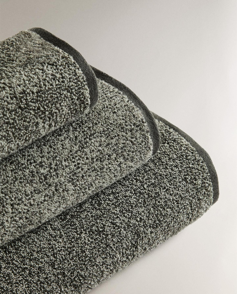 Zara Home - Банное полотенце эффект меланжа, зеленый, 30х50 см