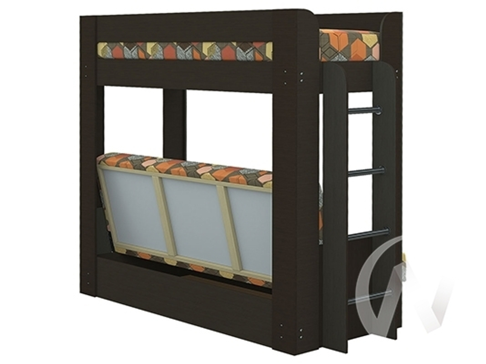 Диван-кровать двухъярусный КМ.009.01-016-00 (венге/GEOMETRY BROWN 1 Вариант)