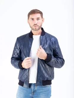 Куртка мужская кожаная бомбер натуральный Турция