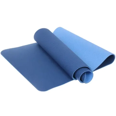 Коврик для йоги 6 мм 183х61 см «Sports time» перфорированный (ТРЕ), голубой/синий