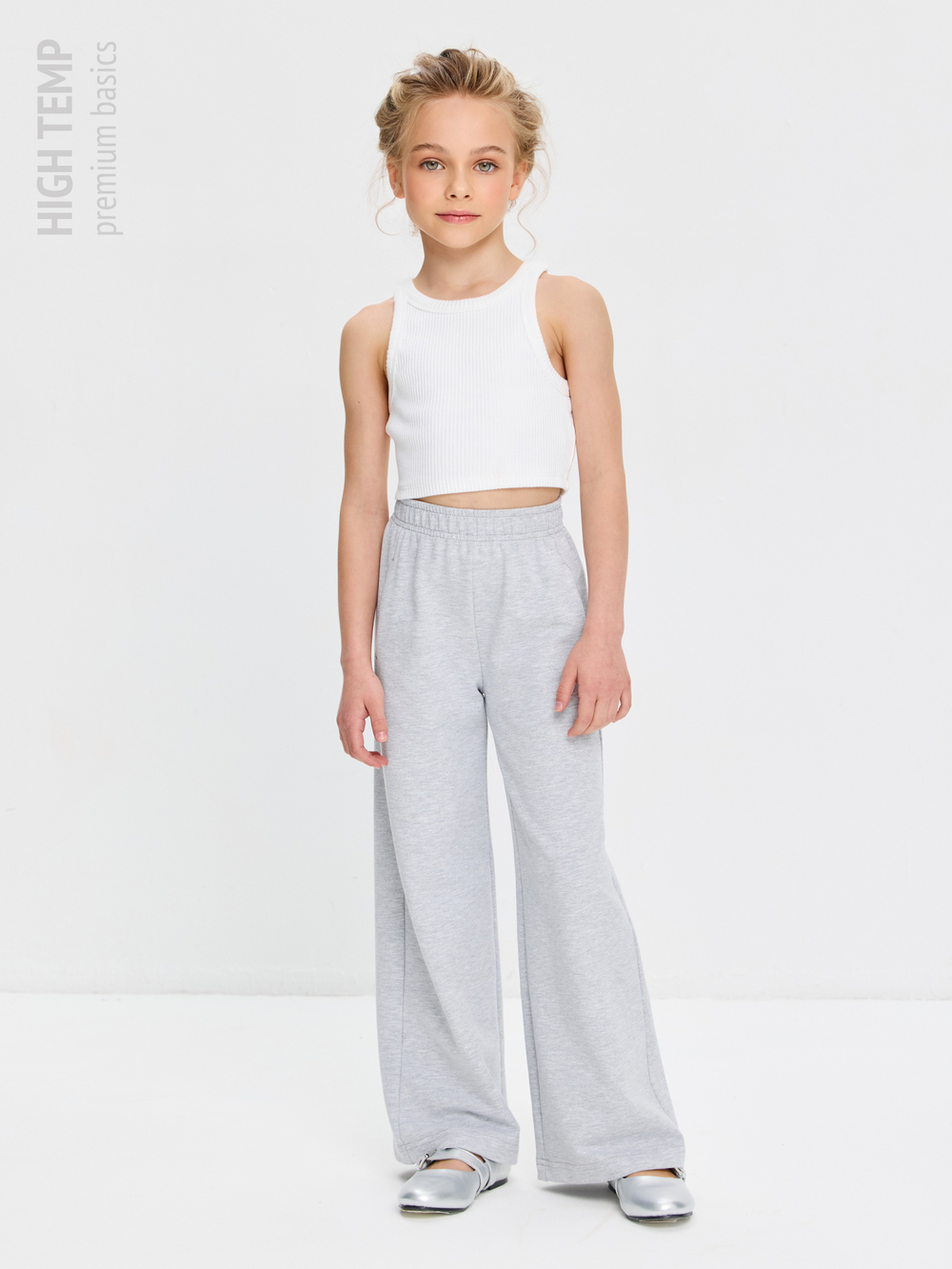 Брюки палаццо из футера