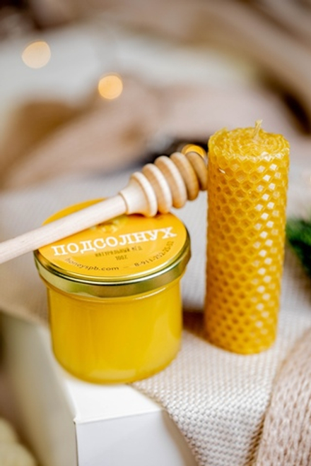 Набор №5 "Мед 140гр + ложка + свечка"