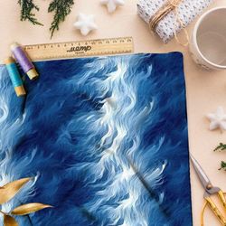 Ткань премиум атлас эфемерный океан