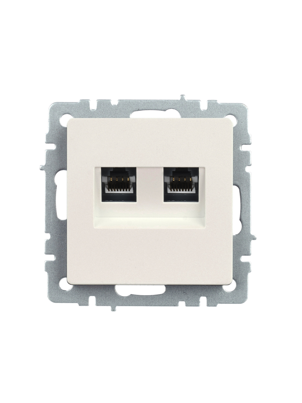 BRITE Розетка компьютерная двойная кат.5E RJ45 РК10-2-БрЖ жемчуг IEK