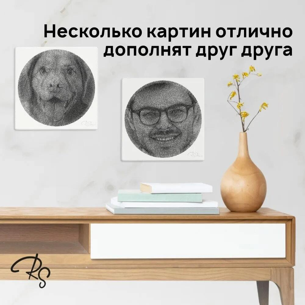 Фотокартина нитями Mini RingString своими руками, основа картины квадрат, создается нитями по вашей фотографии