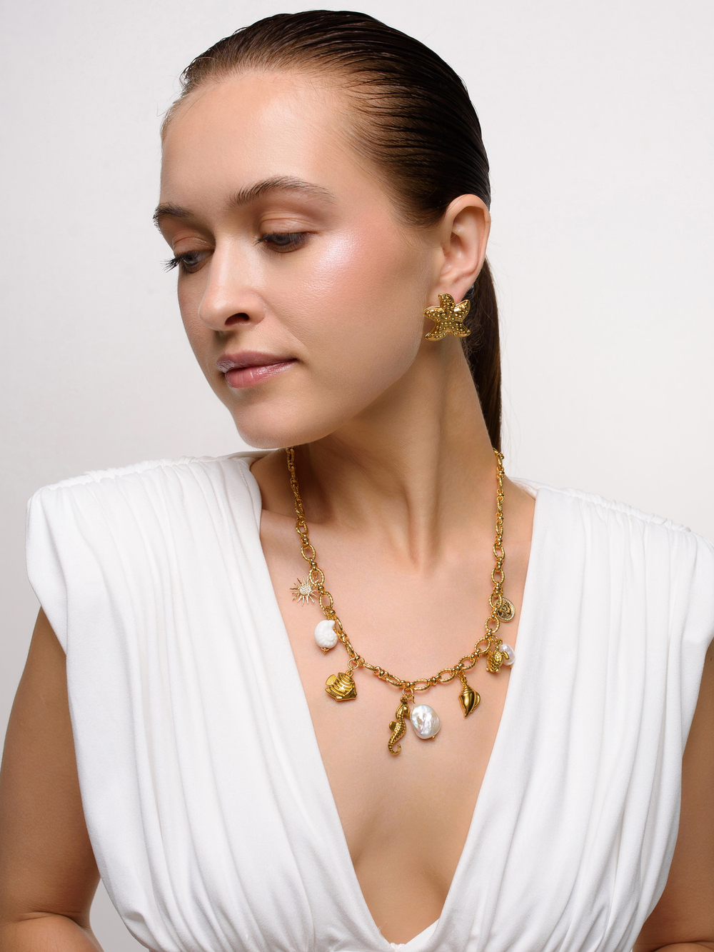 Серьги "Starfish point" Gold