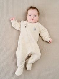 Комбинезон-косуха с закрытой ножкой "Ванильный пудинг" утепленный 0+