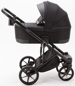 Детская коляска Adamex Marco 2 в 1 GA12 (ЧЕРН. ТК. + ЧЕРН.КОЖ.ОТД.)