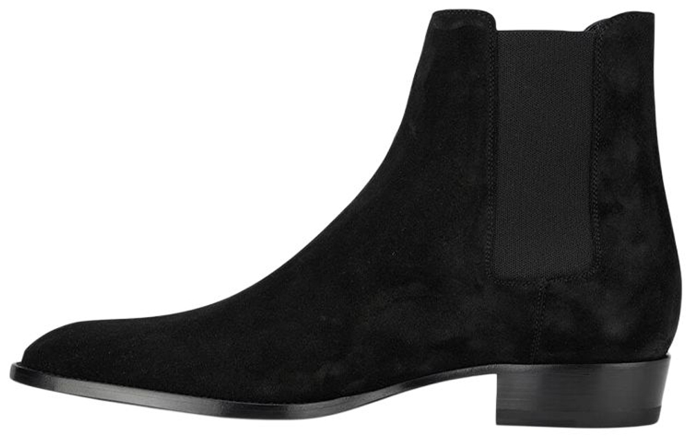 SAINT LAURENT Wyatt Chelsea Boot Black Suede