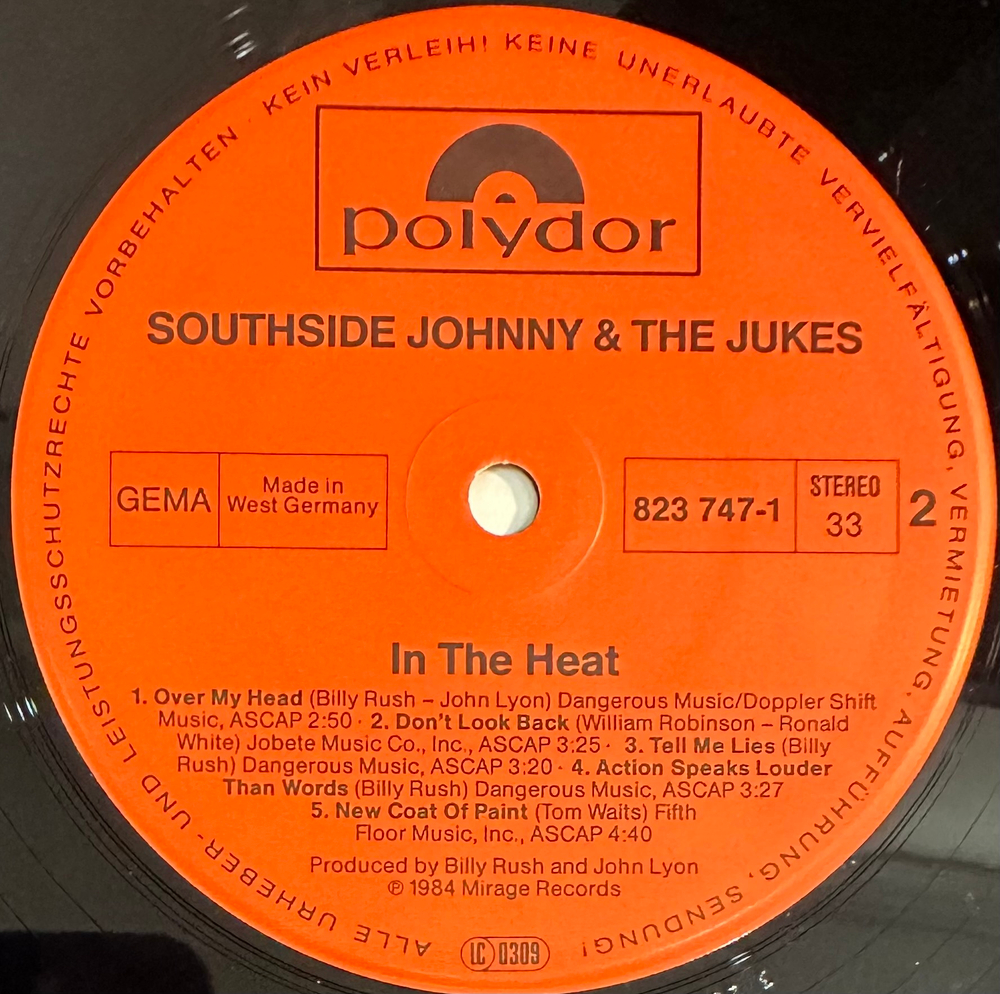 Southside Johnny & The Jukes - In The Heat (Германия 1984г.)