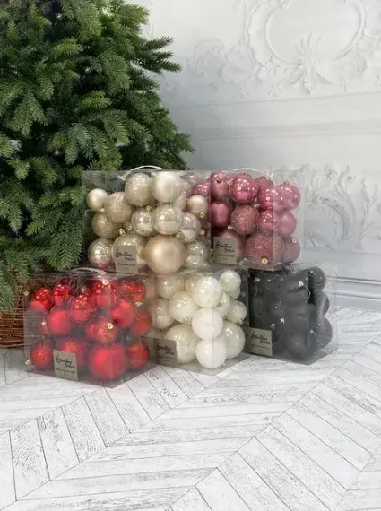 Набор пластиковых шаров Эллада 26 шт., красный, Christmas DeLuxe (87037)