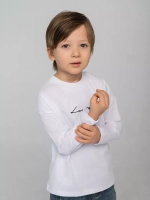 Лонгслив для мальчика, белый, в школу