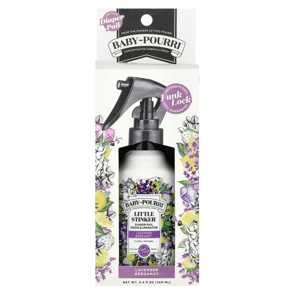 Poo-Pourri, Baby-Pourri™, Little Stinker™, спрей для устранения запаха из ведра для подгузников, лаванда и бергамот, 100 мл